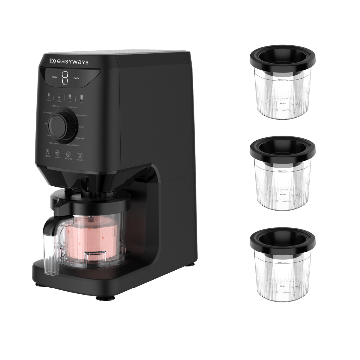 Máquina de Helado Amalfi Deluxe + 3 Bowls 500 ml EasyWays