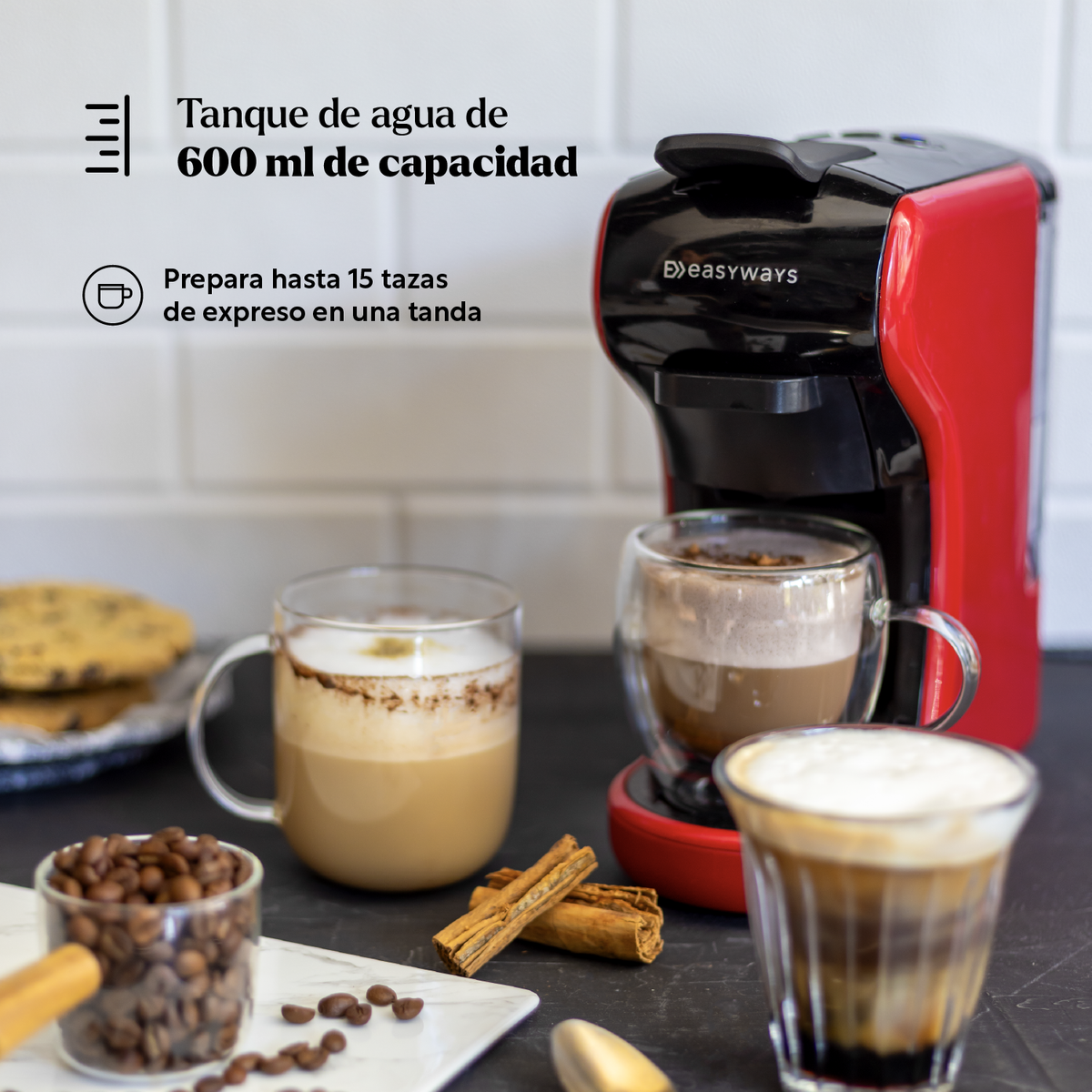 Cafetera Cápsulas Espresso Milano Coffee 3 en 1 EasyWays
