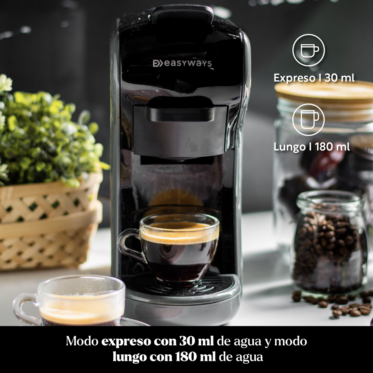 Cafetera Cápsulas Espresso Milano Coffee 3 en 1 EasyWays