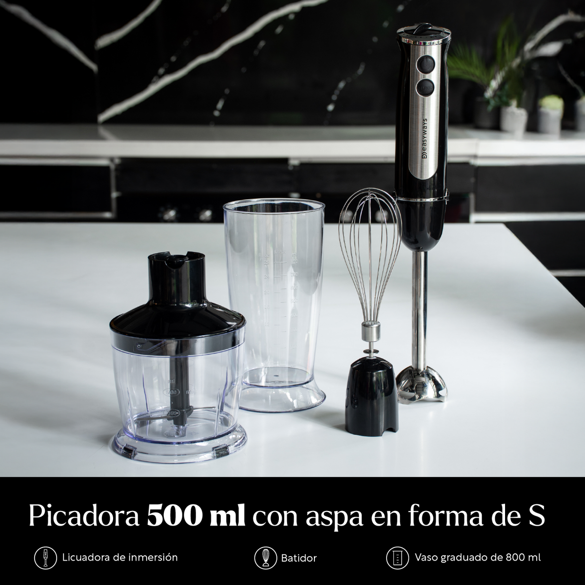 Minipimer Black Batidora Inmersión Picadora EasyWays