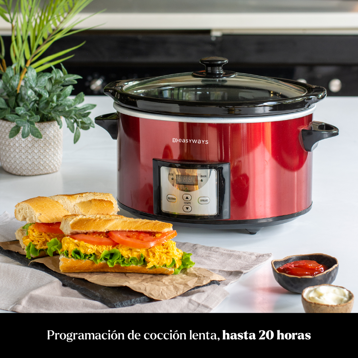 Olla Eléctrica Cocción Lenta Slow Pot Mini 3,8 L EasyWays