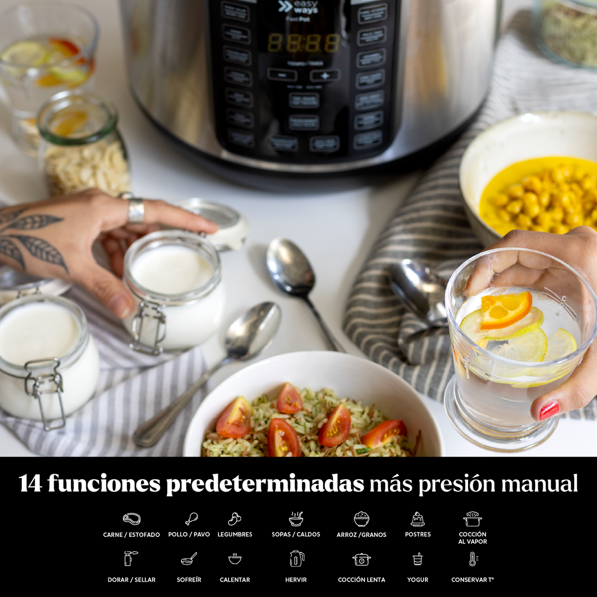 Olla Presión Multifuncional Fast Pot 7,6 L Ceramic+ EasyWays