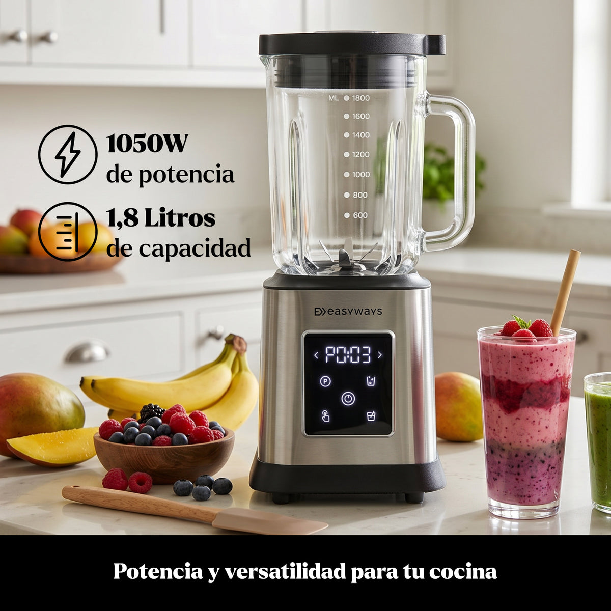 Licuadora PowerBlend 1,8 Litros EasyWays + Vaso to GO