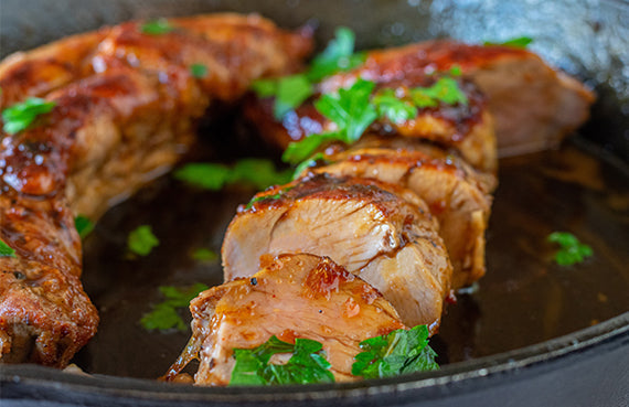 Cerdo con soya y miel a presión