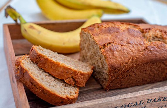 Queque de plátano y mantequilla de almendras sin gluten