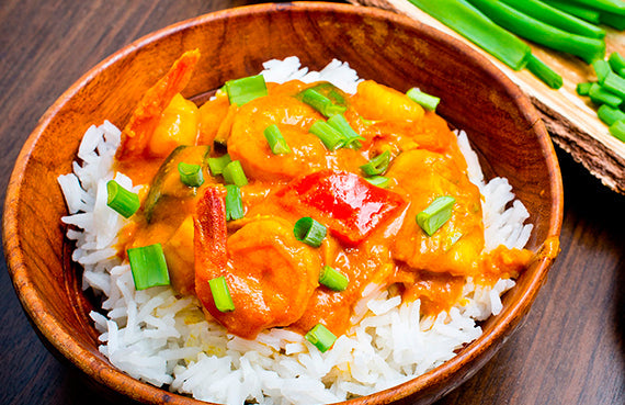 Curry rojo de camarones