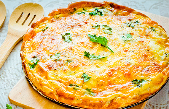 Quiche lorraine sin masa a presión
