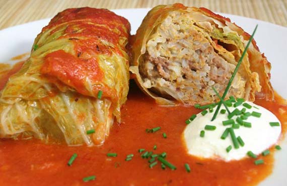 Repollo relleno de carne