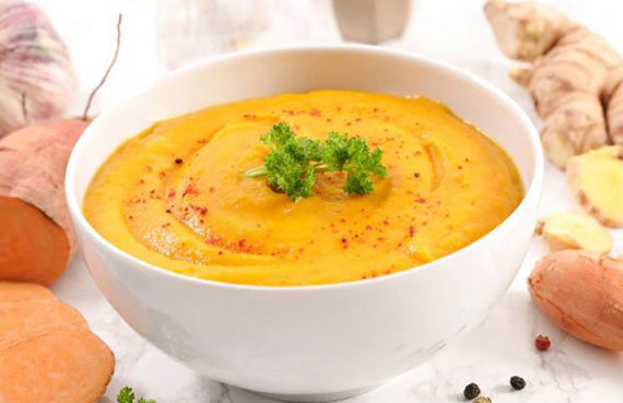 Puré de camote y jengibre a presión