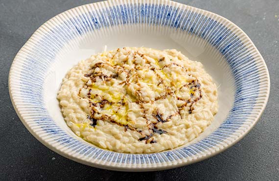 Risotto cuatro quesos a presión