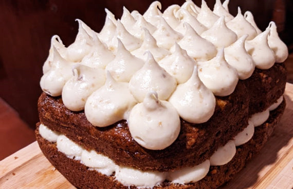 Queque de zanahoria con frosting de queso crema