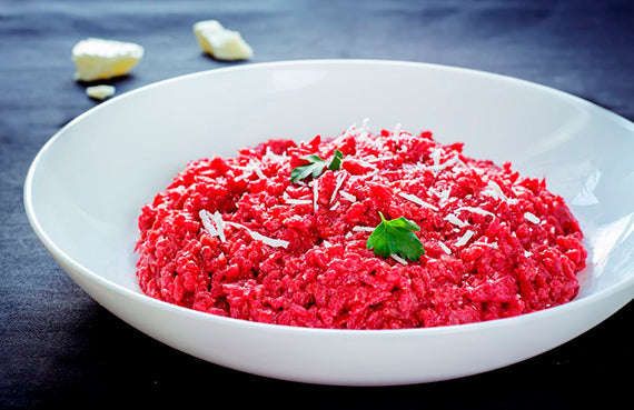 Risotto de betarraga a presión
