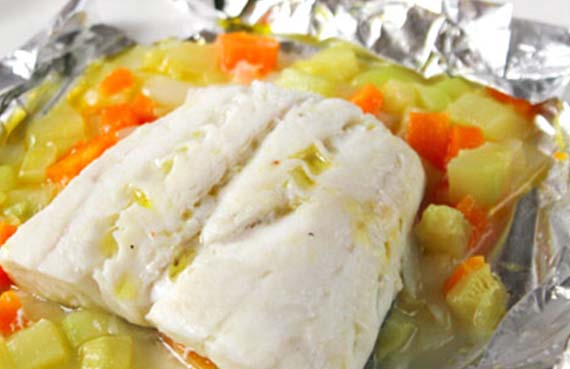 Pescado al papillot a presión