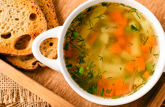 Caldo de verduras a presión