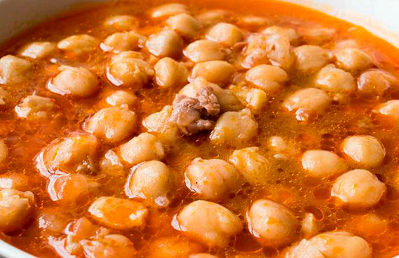 Garbanzos con zapallo a presión