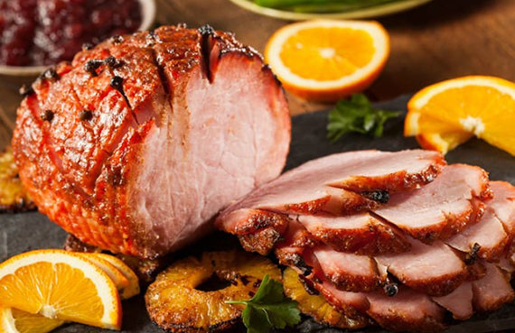 Jamón asado con glaseado de piña