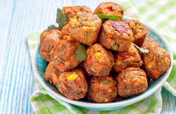 Bolitas de pulpa de verduras