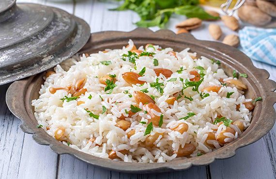 Arroz con almendras a presión
