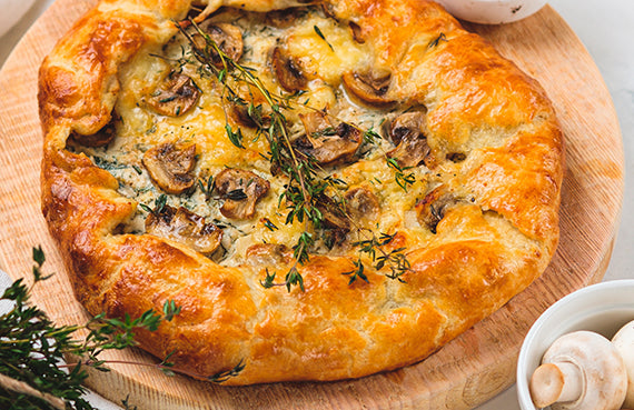 Galette de puerros, champiñones y ricota
