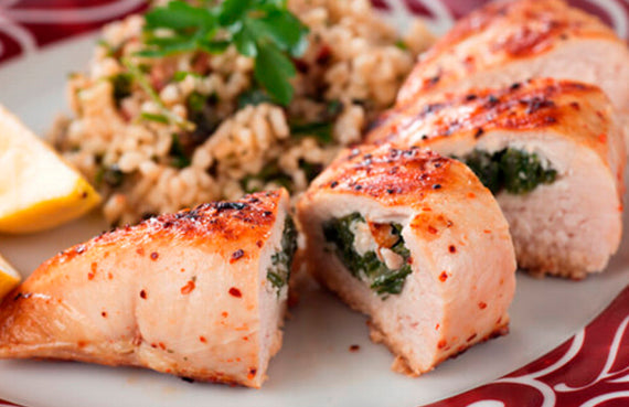 Pechugas de pollo rellenas a presión