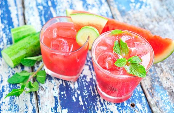Pepino, sandía y menta