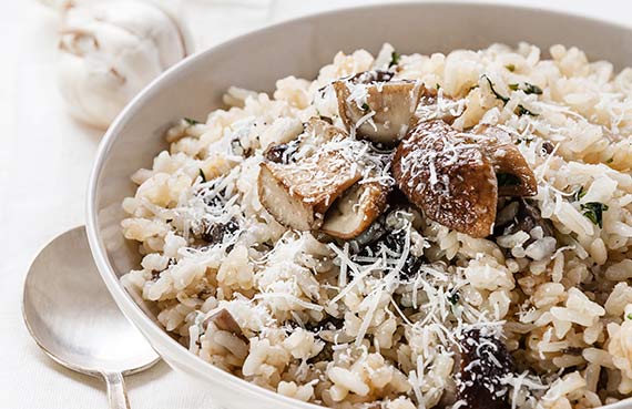 Risotto de callampas y champiñones