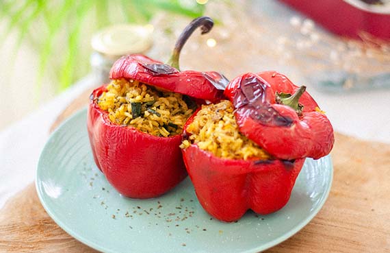 Pimentones rellenos vegetarianos