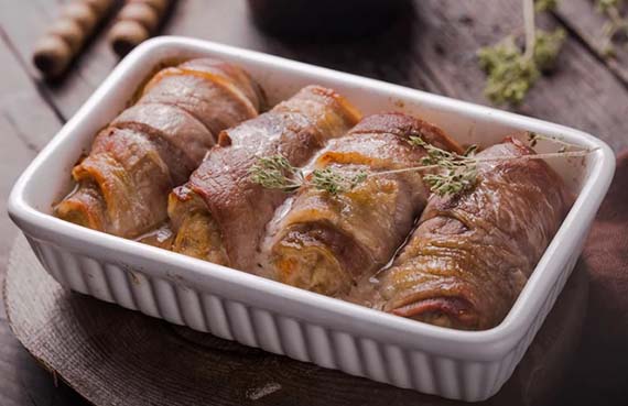 Malaya de cerdo rellena