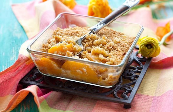 Crumble de duraznos