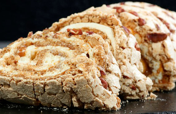 Rollo de castaña y naranja