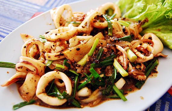 Calamares encebollados