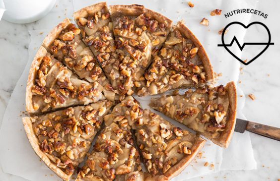 Tarta de nuez sin gluten, azúcar ni lácteos