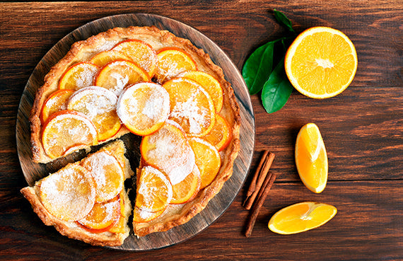 Tarta de naranjas y clementinas