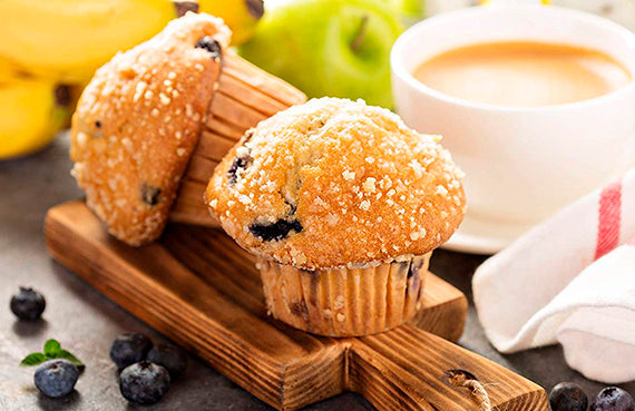 Muffins de plátano y arándanos