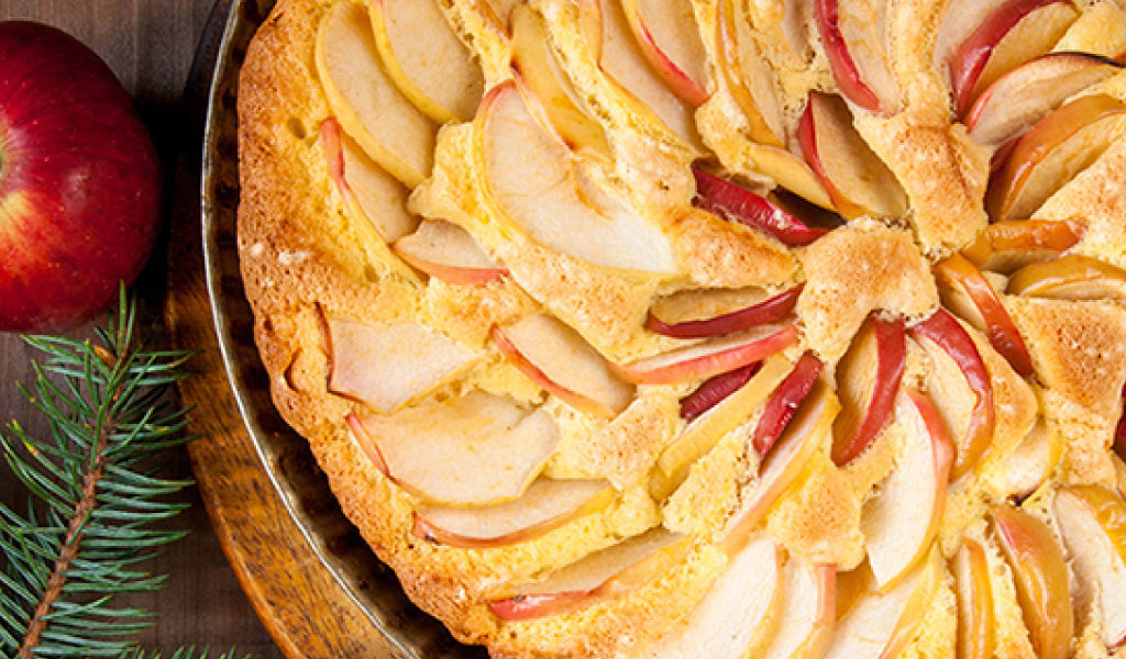 Tarta de manzana con praliné