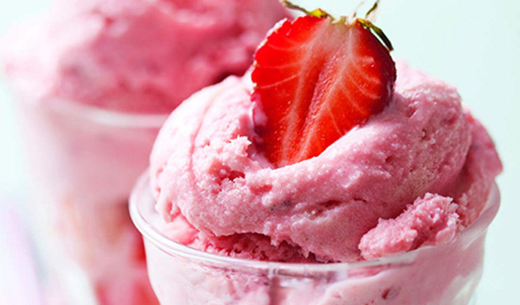 Helado de frutillas sin lácteos