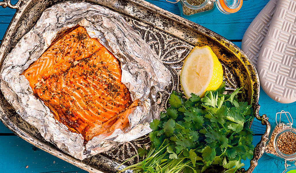Pescado en papel de aluminio