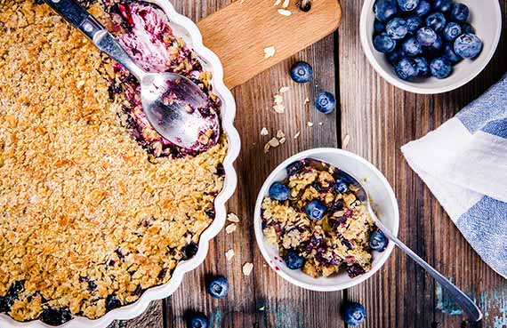 Crumble de arándanos