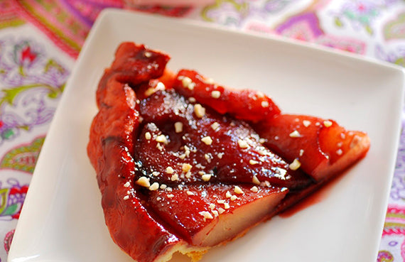 Tarte tatin de membrillos al vino tinto