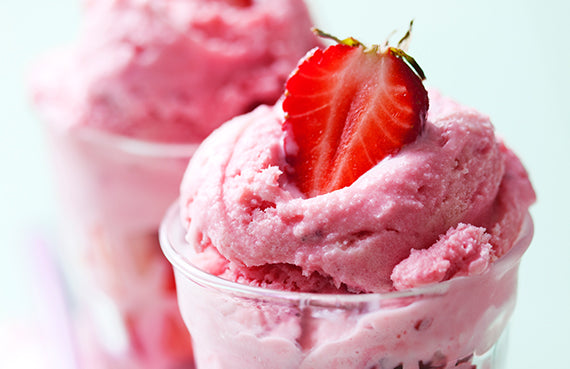 Helado de frutillas sin lácteos