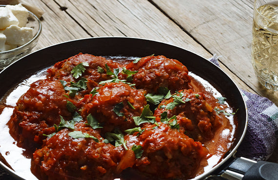 Albóndigas en salsa de vino a presión