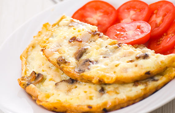 Omelette de champiñones al vapor