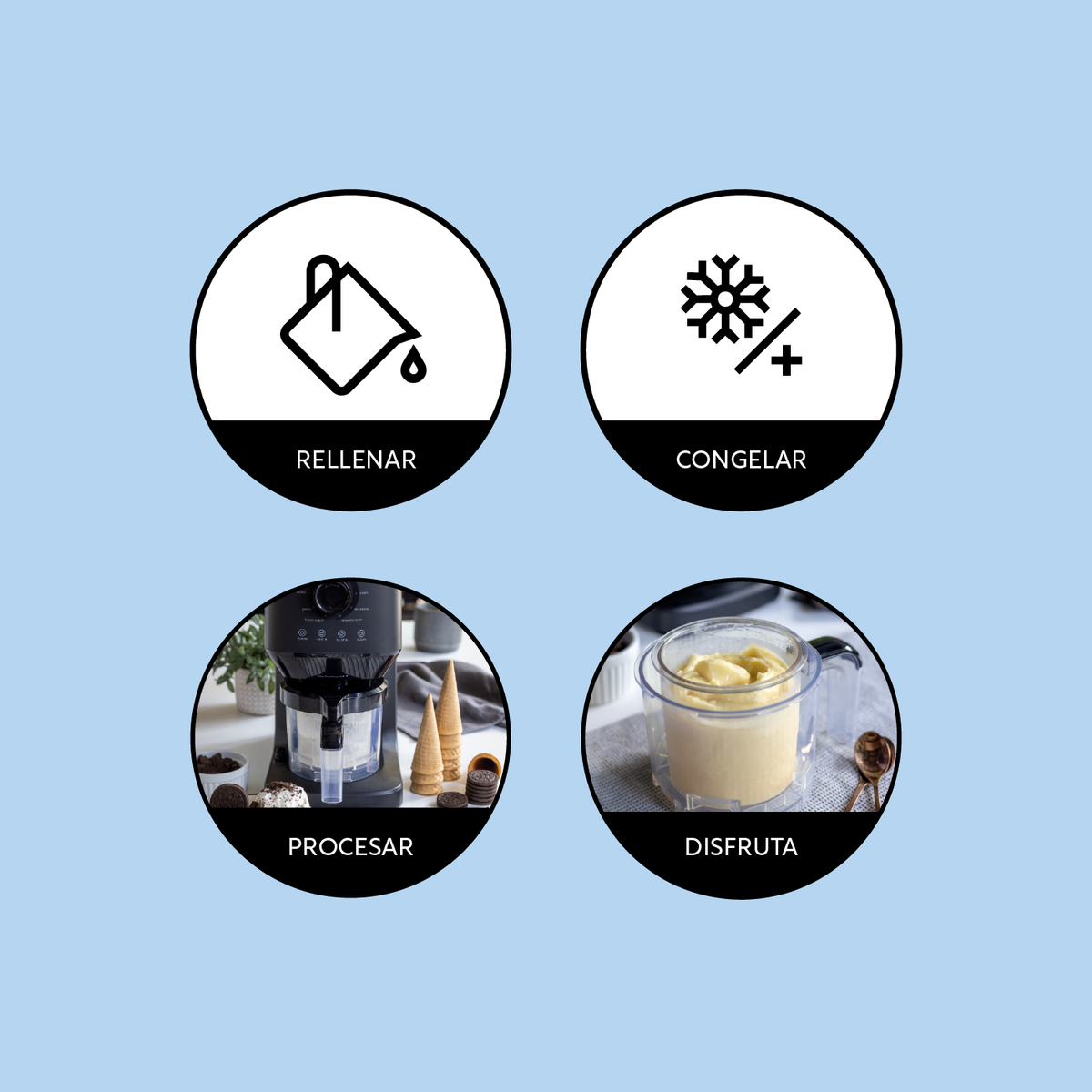Máquina de Helado Amalfi Deluxe + 3 Bowls 500 ml EasyWays